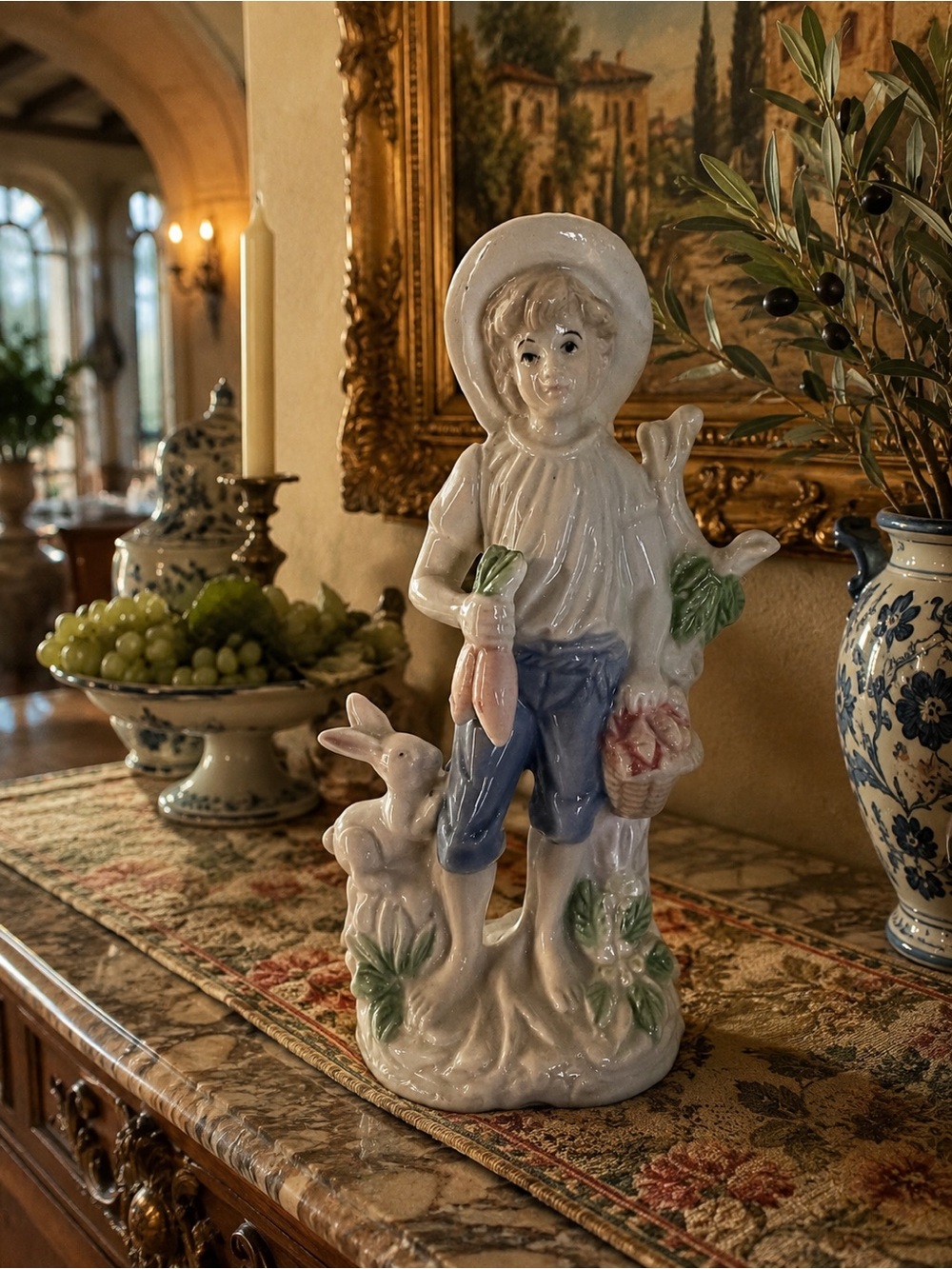 Vintage German Porcelain Figurine 7,5 inch tall